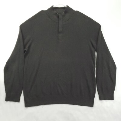 Banana Republic Sweater Mens XL Green Silk Cashmere Premium Luxe Yarn 1/4  Zip