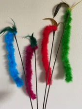 GO CAT LONG CAT TAIL TEASER BOA FEATHER CAT TOY 18 inch COUNT OF 4