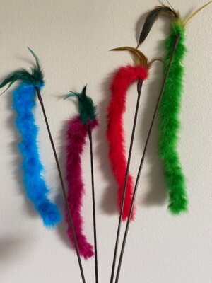 GO CAT LONG CAT TAIL TEASER BOA FEATHER CAT TOY 18 inch COUNT OF