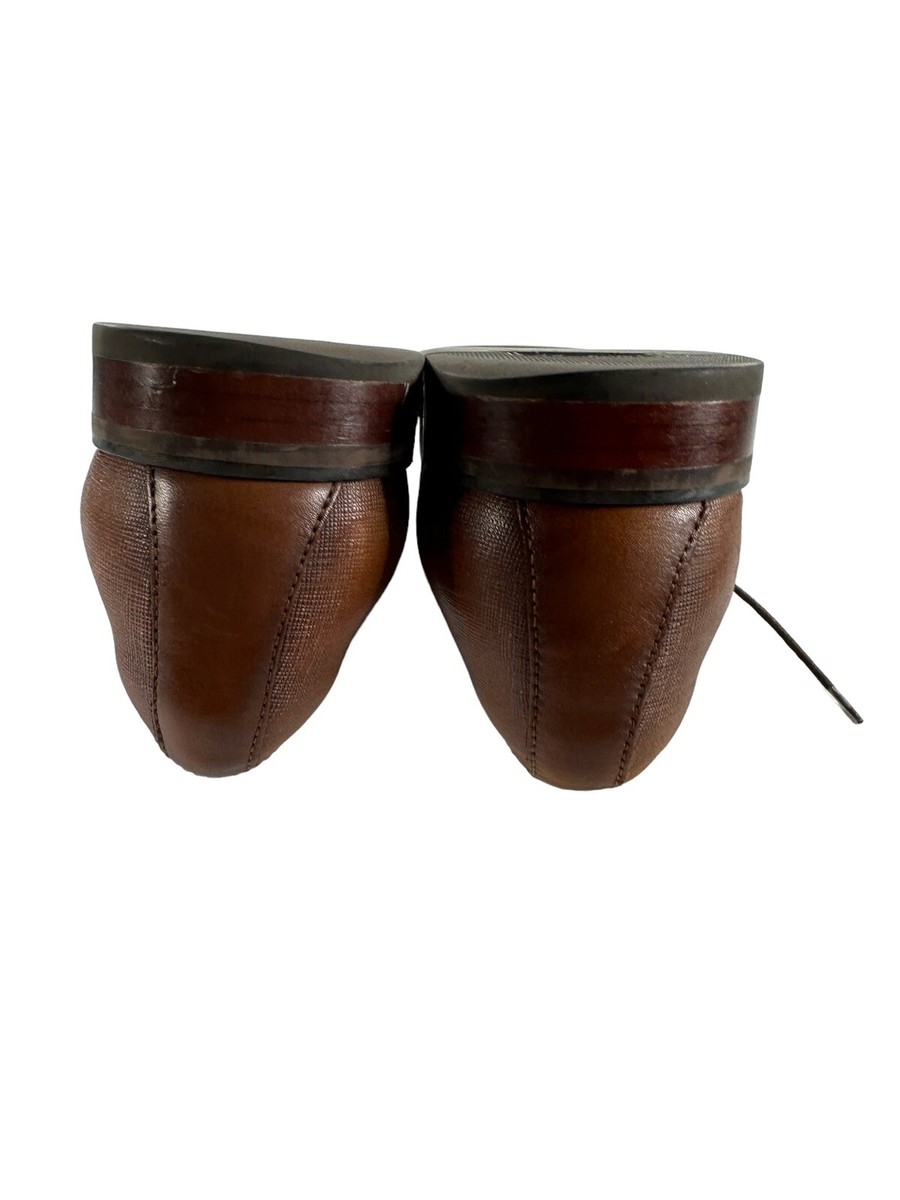 Florsheim @ease Brown Leather Cap-Toe Derby Shoes Size 9 Classic Wedding Office Florsheim Size 9 D Mens Brown Leather Cap Toe Derby Dress  main image 4