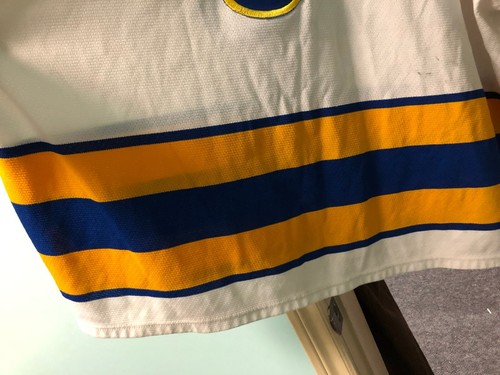 MAGLIA HOCKEY SU GHIACCIO USATA AK PERSONALIZZATA TAGLIO PORTIERE ST. LOUIS BLUES EDDIE 29 BIANCA - Foto 7 di 16