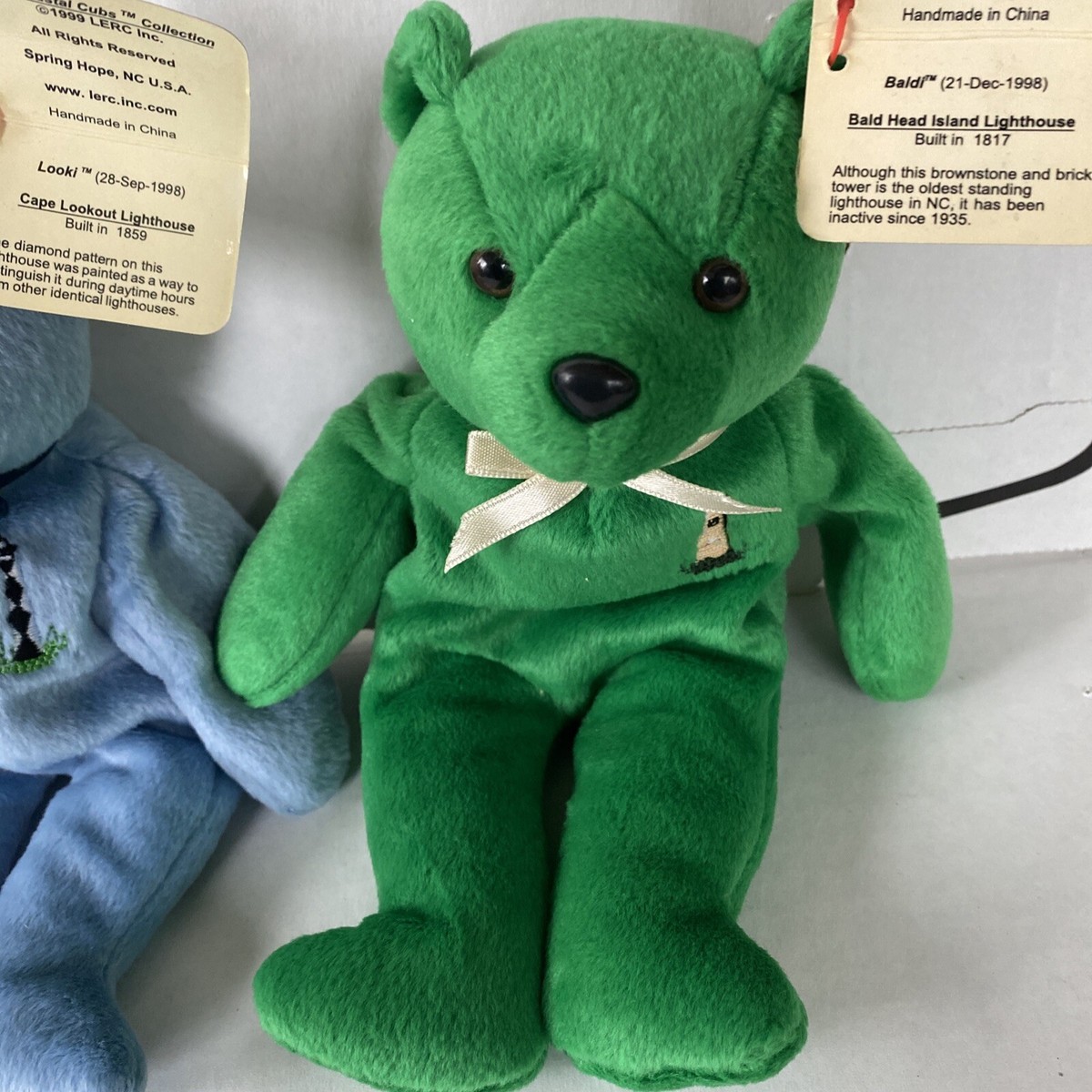 Vtg Coastal Cubs Lighthouse Beanie Bears Collection 1999 Lerc Oaki