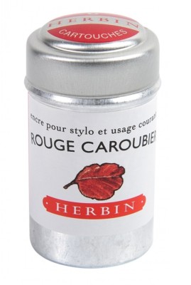 J. Herbin Fountain Pen Ink Cartridge-Rouge Caroubier Carob Seed Red 6 Cartridge
