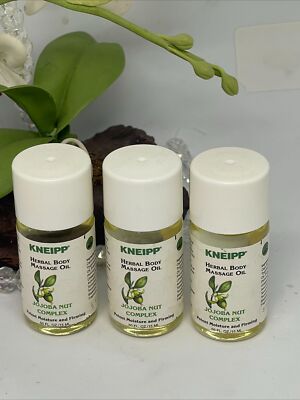 3x Kneipp Herbal Body Massage Oil w/ Jojoba Nut Complex - .5 oz - New