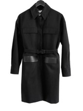 Fendi Black Mackintosh Single Breasted Coat 46