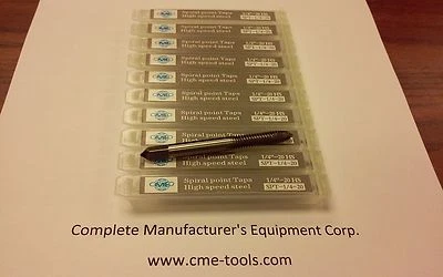 Spiral Point Taps 1/4"-20 plug 2flt 10pcs HSS H3 #SPT-1/4-20-new