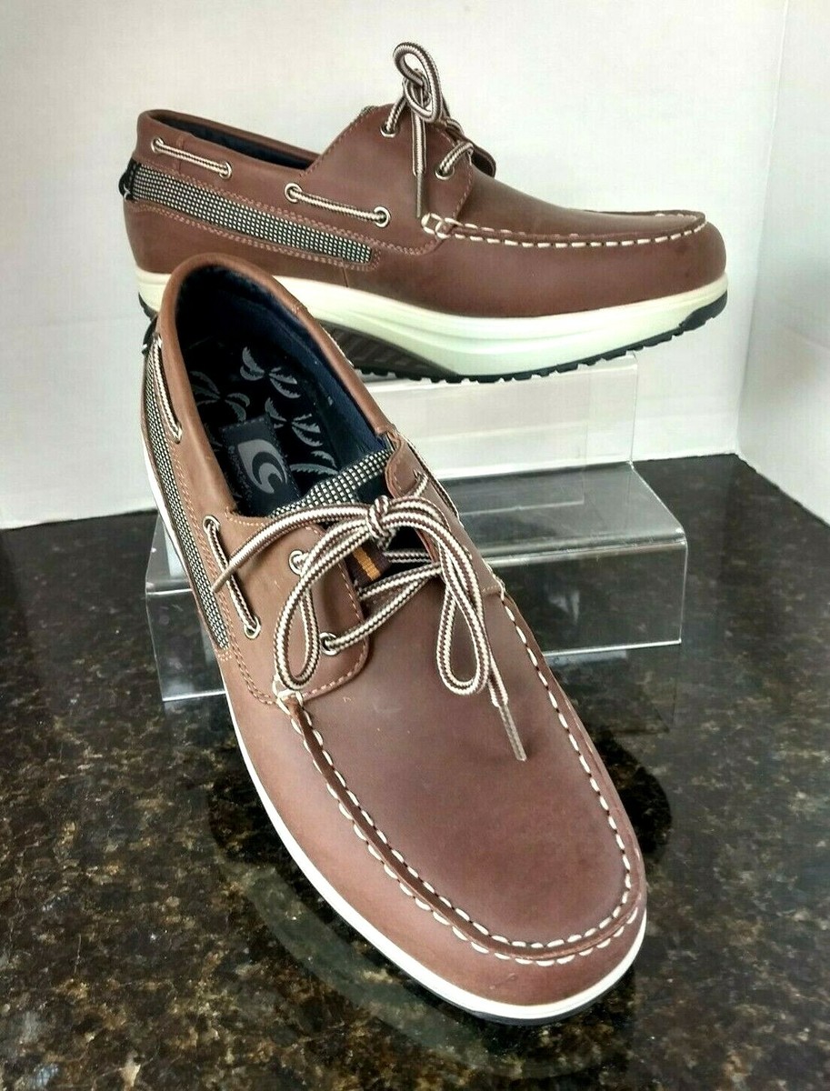 Island Surf Mens Sz M11 Toning Rocker Heel (Sailor) Brown Tan Boat Shoes  S67