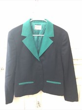 Vintage MISS PENDLETON Women Wool Blazer Jacket Navy Blue 4-Button Lined Sz 12