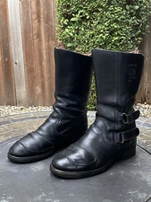 Chippewa Black Leather Odessa Rally Biker Riding Boots 10 D USA Made