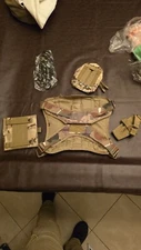 Military Tactical Dog Vest With Leash And Two Pouches