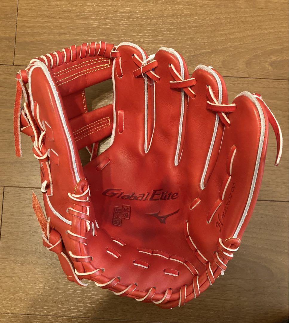Mizuno Glove Elite イエロー/レッド Auth Baseball glove Mizuno Global Elite Infielderhardball