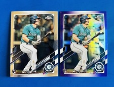 (2) 2021 Topps Chrome Jarred Kelenic Base & Purple Refractor Rookie Cards #USC20