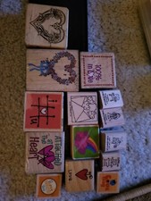 14 Love Stamp Collection Valentine's Day February Theme Set Unstamped N Used