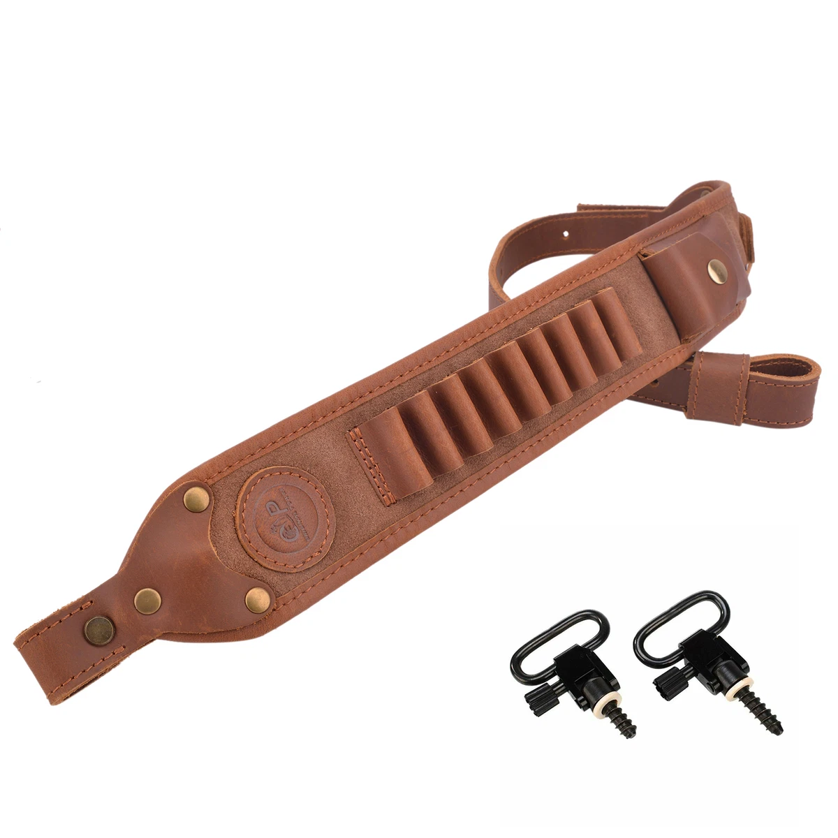 Leather Rifle Sling Swivels Hunting Rifle Carry Strap for .308 .45-70  .30-06 .44