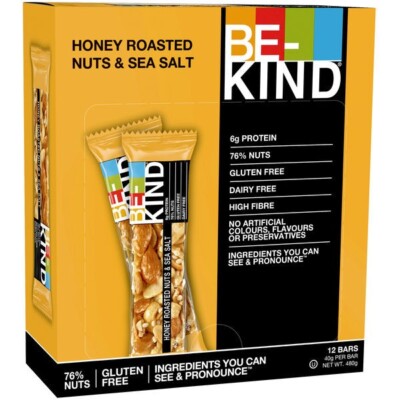 Be-Kind | Honey Roasted Nuts & Sea Salt | 12 x 40g