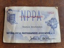 National Press Photographers Association NPPA 1968 Active Membership Card