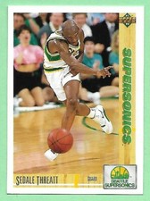 1991-92 Upper Deck Basketball Sedale Threatt #110 Seattle Supersonics👍