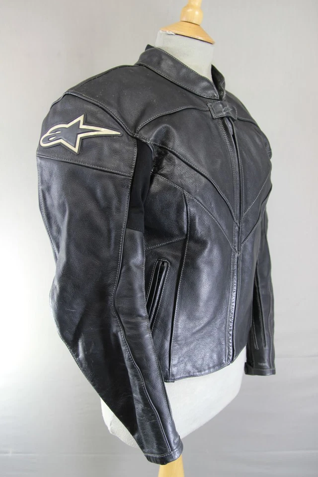 ALPINESTARS STELLA BLACK COW LEATHER BIKER JACKET WITH THERMAL LINING: SIZE 12 - Image 2 of 4