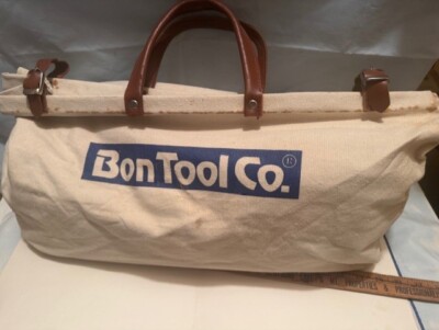 BON TOOL CO. - LARGE 20'' CANVAS LEATHER STRAPS & HANDLES TOOL BAGS