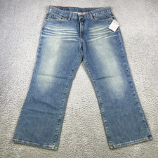 Lucky Brand Womens 12/31 Denim Jeans Blue Baggy Straight MADE IN USA Vintage NWT