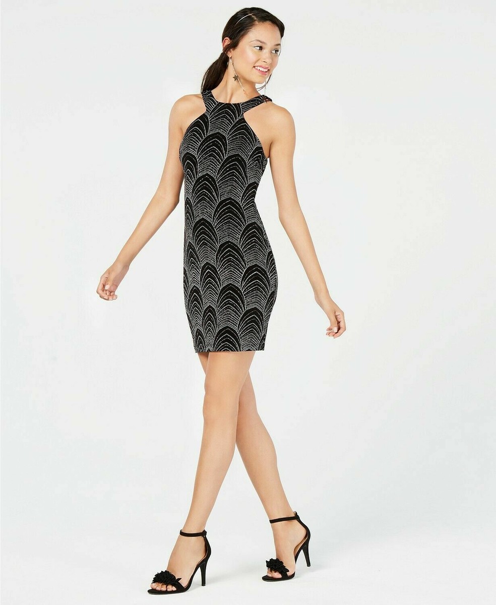 Speechless Juniors' Glitter-Embellished Bodycon Dress Size 11 | eBay