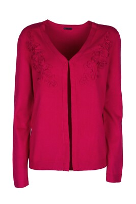 LAURA SCOTT Damen Cardigan Weste Umhang Strickweste rot NEU Größe 36 38 S