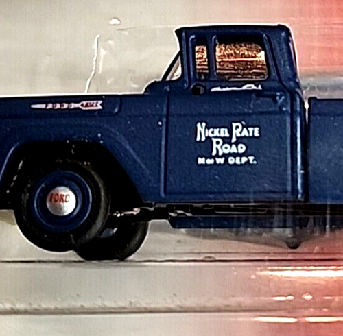 CMW 1960 FORD 1/2 TON P/U HY-LINE TRUCK RTR BUILT 1/87 MINI METALS NKP RR. BLUE - Picture 2 of 15