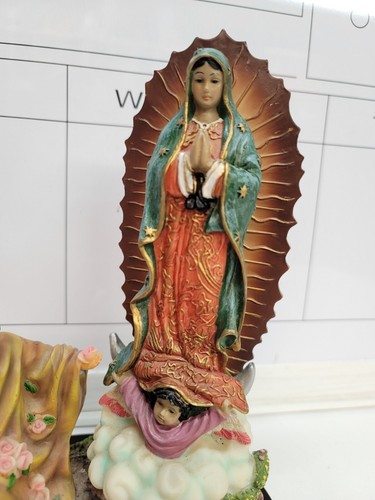 Our Lady of Guadalupe with Juan Diego Religious Figurine. 12" tall. (TC) - Picture 2 of 11