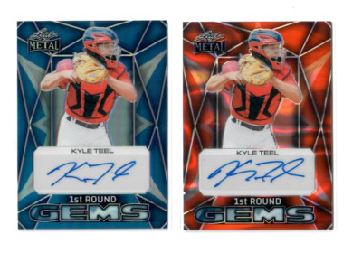 Teel Rookie Card 2024 Leaf Metal KYLE TEEL AUTO ROOKIE CARD RC LOT x2 Blue /25 Red Lava ...