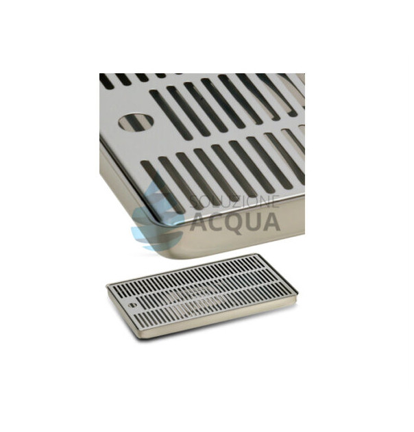 Sgocciolatoio Raggiato Acciaio Inox 305x190mm - Ricambio per Colonna Birra