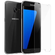 PROTECTOR PANTALLA CRISTAL TEMPLADO PARA SAMSUNG GALAXY S7 EDGE + FUNDA TPU TRANSPARENTE S 7