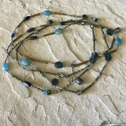 SILPADA СЕРЕБРО КВАРЦИТ КИАНИТ ЛАТУНЬ ОБОЛОЧКА ОЖЕРЕЛЬЕ N2461 - Изображение 3 из 4