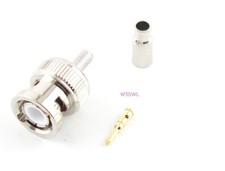 BNC Male Coax Connector Crimp RG-174 LMR-100 2-Pcs - USA Ham Radio Seller