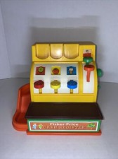 Vintage 1974 Fisher Price Cash Register Toy No Coins Working Bell and Drawer
