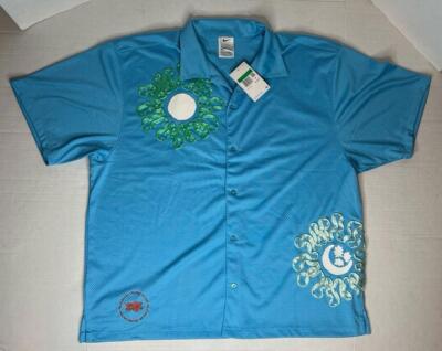 Nike Dri-Fit Blue Flower Button-Up Shirt Size XL