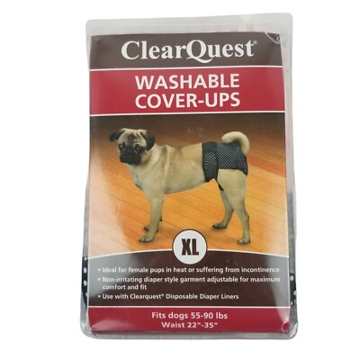 Clear Quest Dog XL diaper cover-ups TWO Reusable & Washable Garments 55-90 lbs