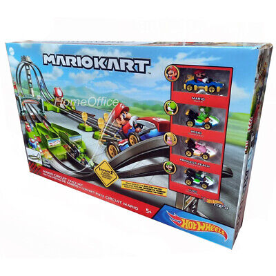 Hot Wheels Nintendo Mario Kart Circuit Track Set With 4 Die Cast Kart | eBay