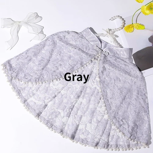 Women Elegant Lace Cloak Cape Short Poncho Shawl Vintage Style Thin Wedding Chic - Picture 3 of 26