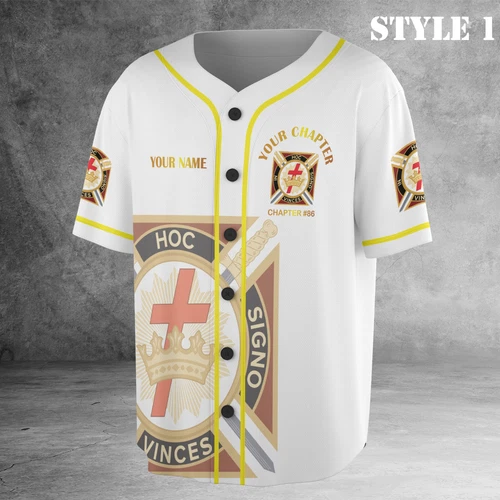 Personalized Name Masonic Knights Templar Freemasonry Baseball Jersey