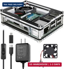 Miuzei Raspberry Pi 3 B Case with Fan Cooling Pi 3B Case with 3 Pcs Heat-Sinks