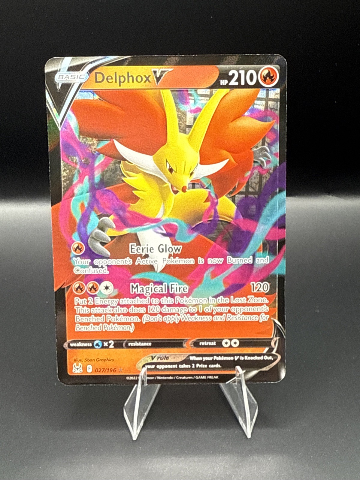 Delphox V 27/196 - (NM) Ultra Rare - Pokemon Lost Origin