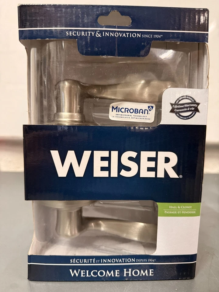 (QTY 2) Weiser Lever Lock Passage Welcome Home Toluca Satin Nickel 9GLA1010-051 - Image 2 of 4