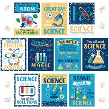 Zonon 10 Pcs Science Classroom Decor Science Bulletin Board, Motivational