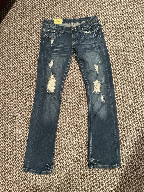 Machine Nouvelle Mode Distressed Women’s Blue VTG Jeans Size  7 USA 29 Italy 43