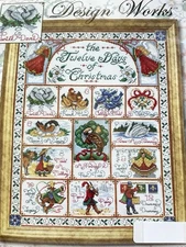 Design Works 5435 The 12 Days of Xmas Cross Stitch Kit Beads Metallic Floss Vtg