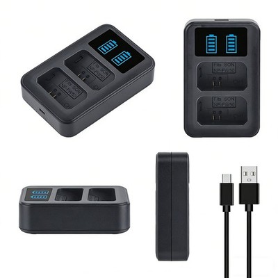 Replacement NP-FW50 Battery Charger for Sony ZV-E10/A6500/A7S II/DSC-RX10 NEX-7
