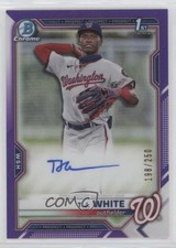 2021 Bowman Draft Chrome Pick Purple Refractor /250 TJ White #CDA-TWH Auto 4k8