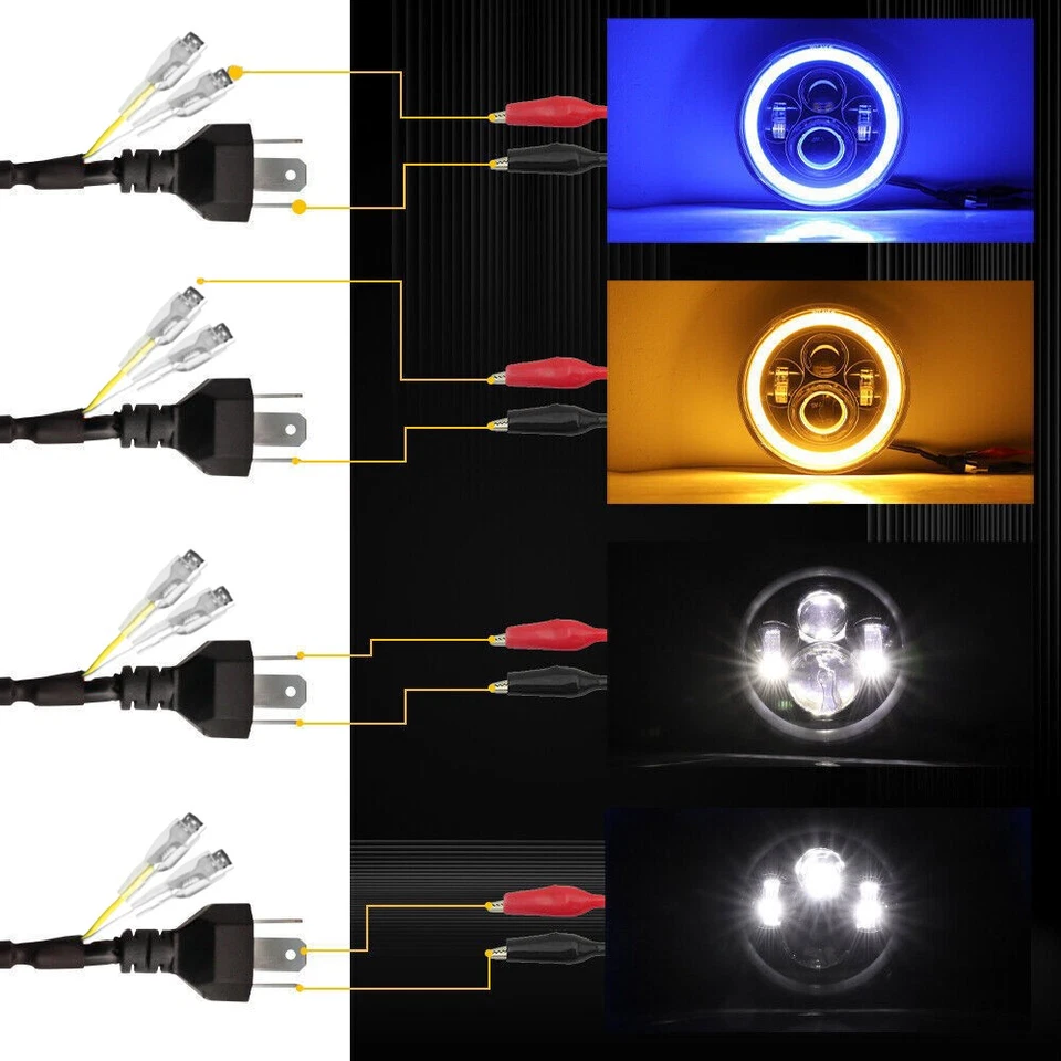 Pair 7inch Round LED Headlights Spot Beam Hi/Lo For Freightliner Century Class - Image 4 of 4