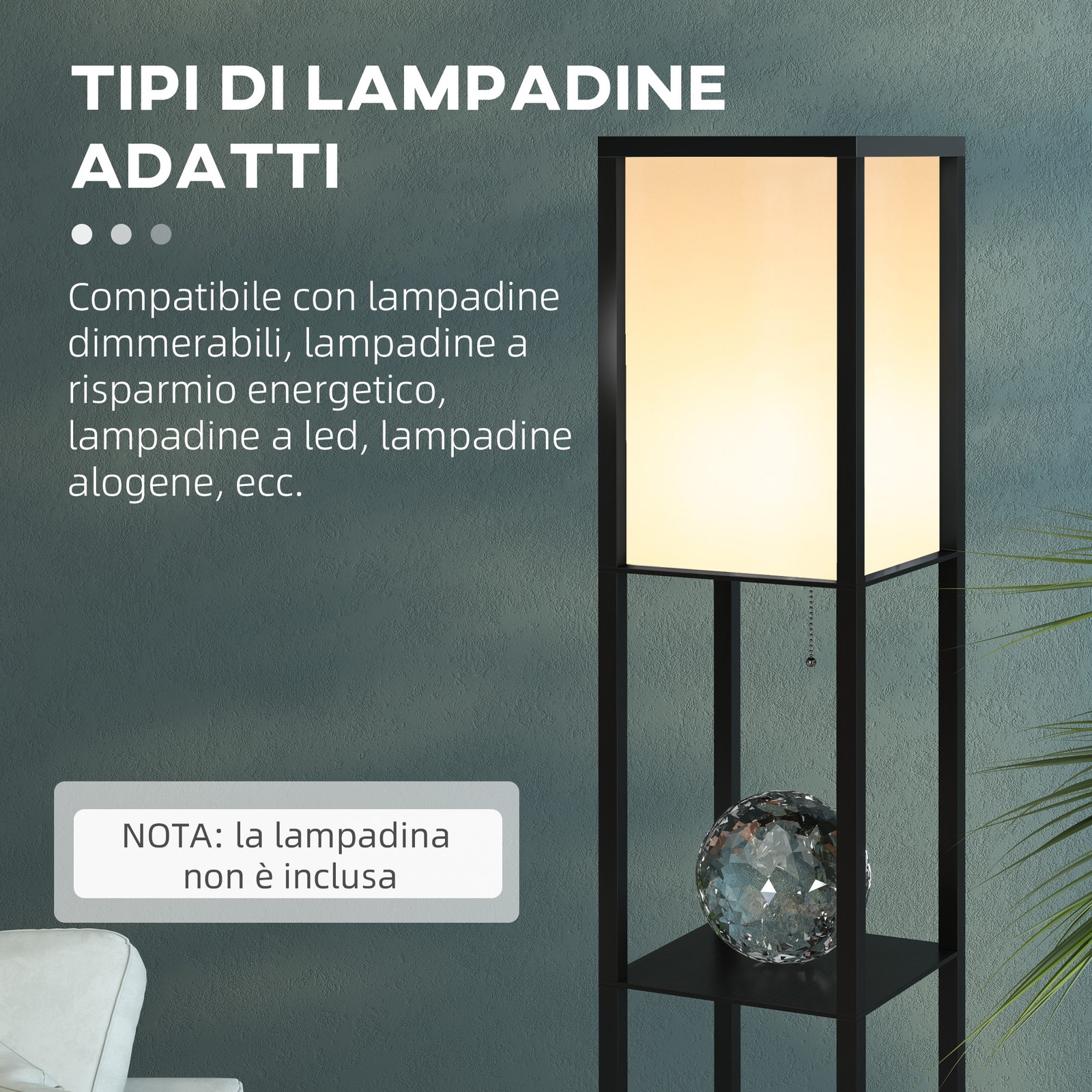 Lampada da Terra Piantana 40W con 3 Scaffali foto 6