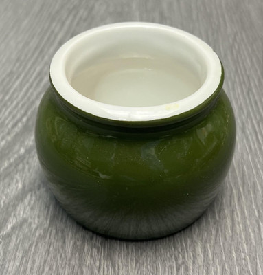 Vintage Hall 461 Green Ceramic Mustard Jam Jar Pot Made In USA Kitchen Small